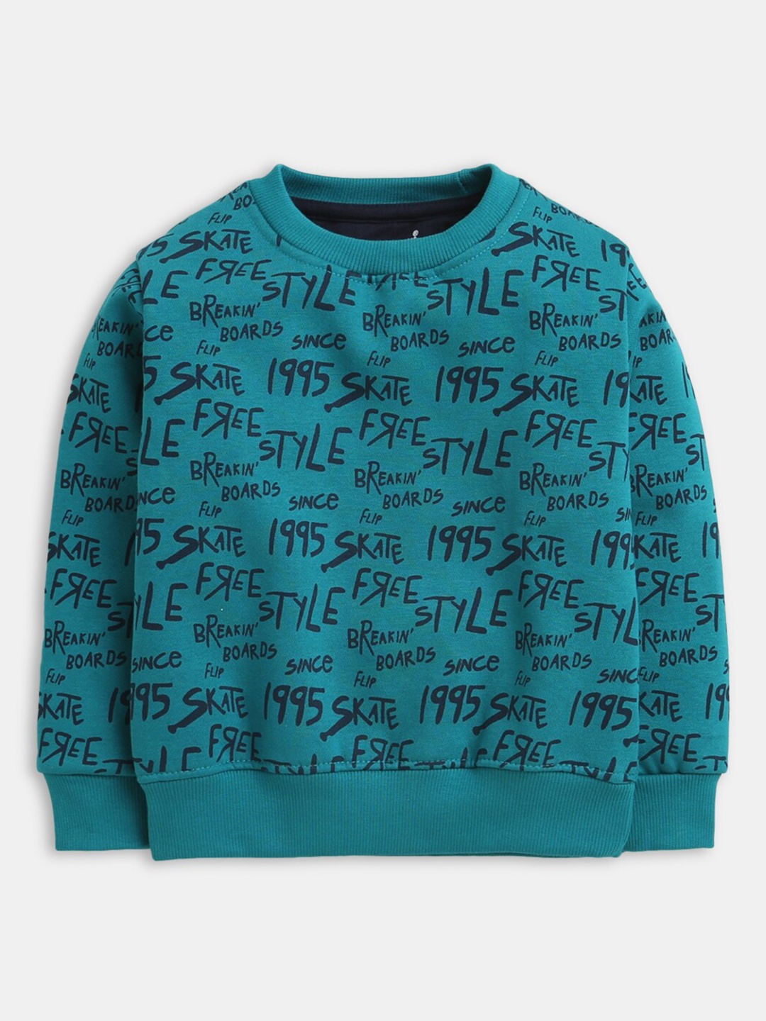 

Hopscotch Boys Green Printed Sweatshirt