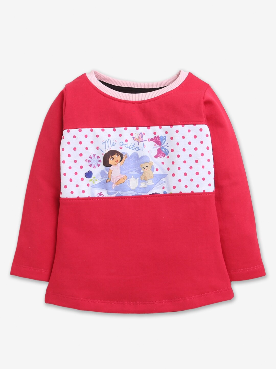 

Hopscotch Girls Fuchsia Graphic Printed Sweatshirt
