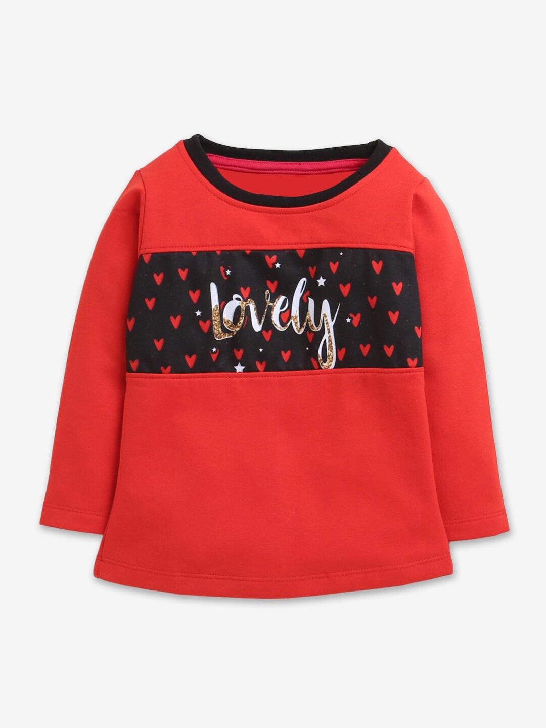 

Hopscotch Girls Red Printed Sweatshirt