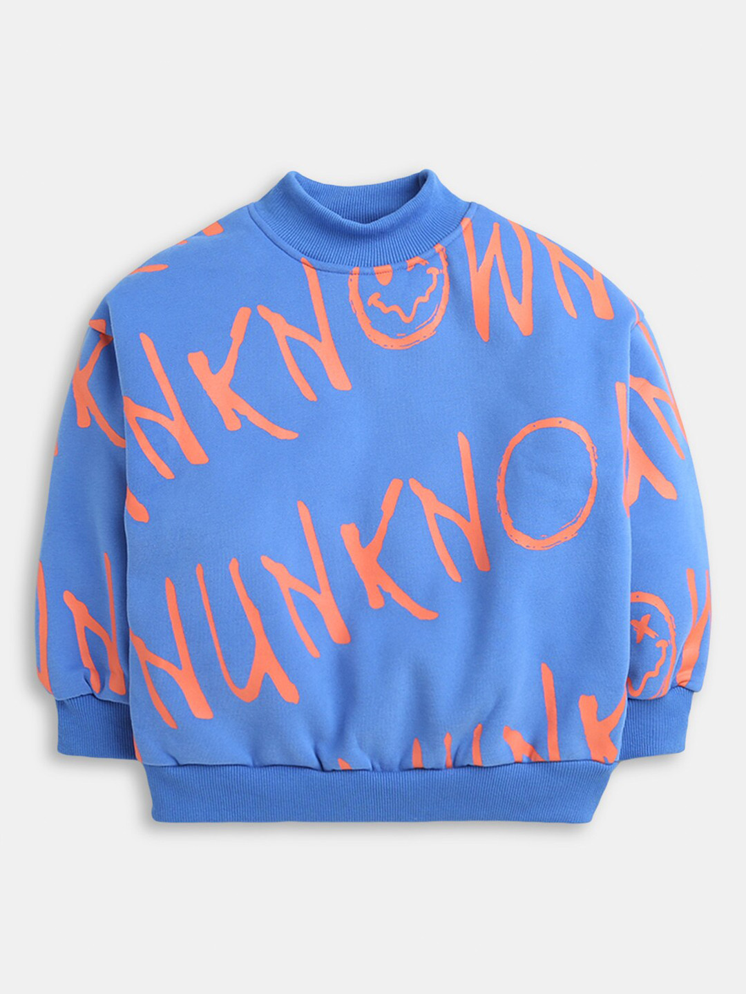 

Hopscotch Boys Blue Printed Cotton Sweatshirt