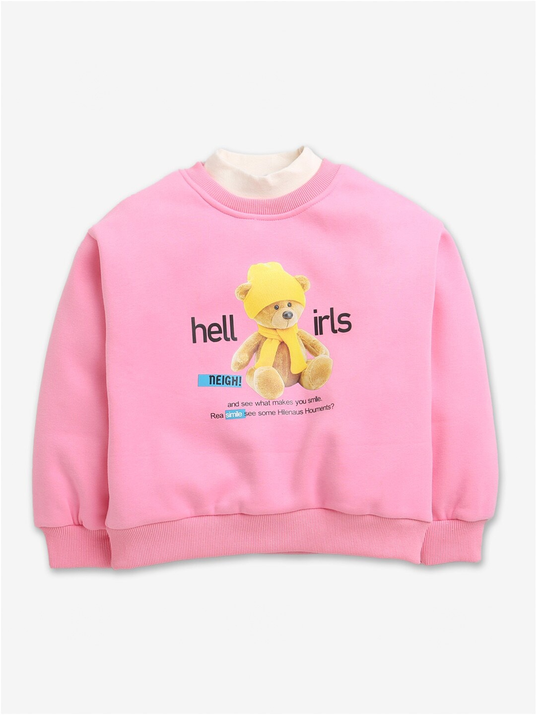 

Hopscotch Girls Peach-Coloured Printed Sweatshirt