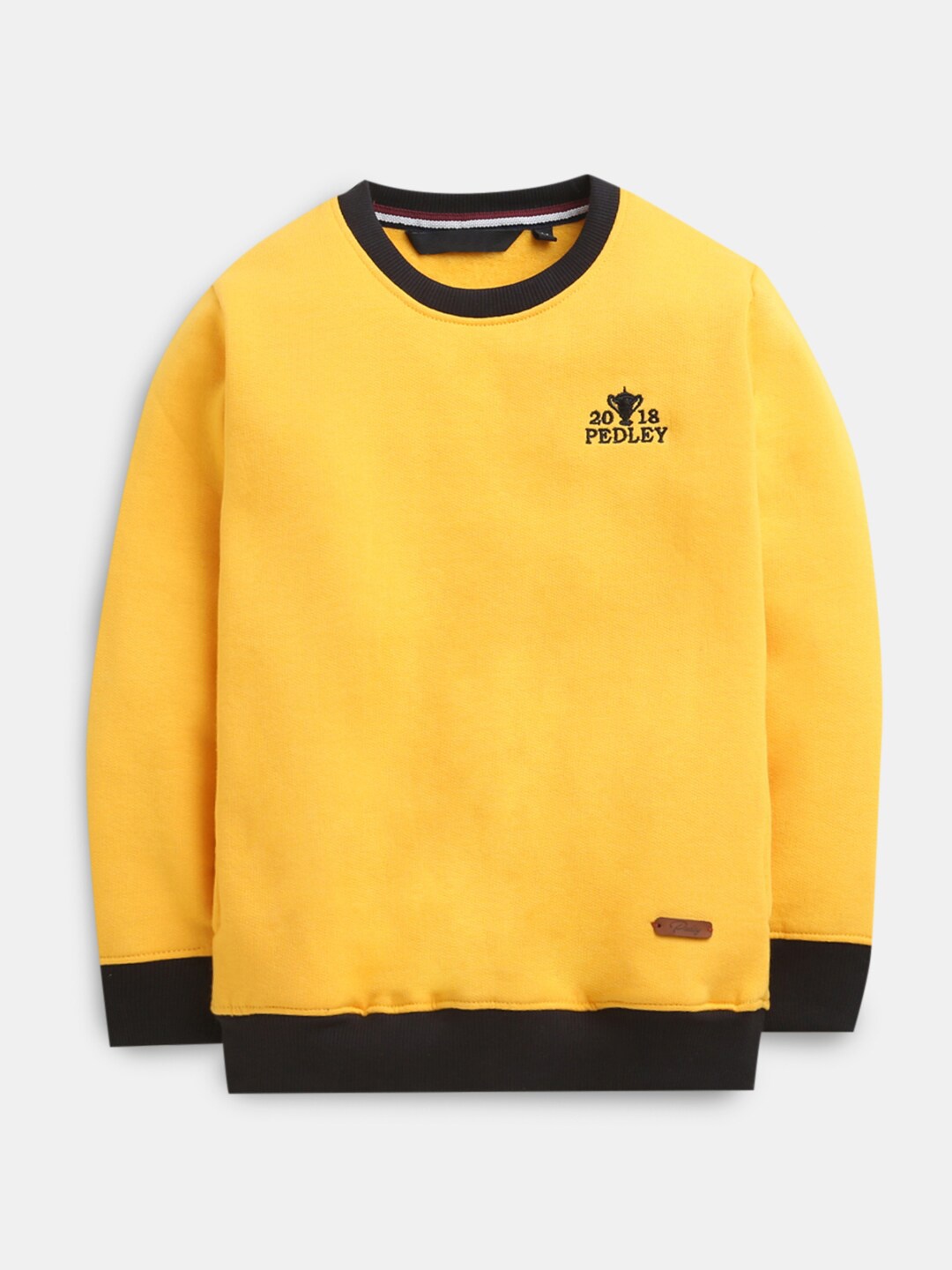

Hopscotch Boys Yellow Solid Sweatshirt