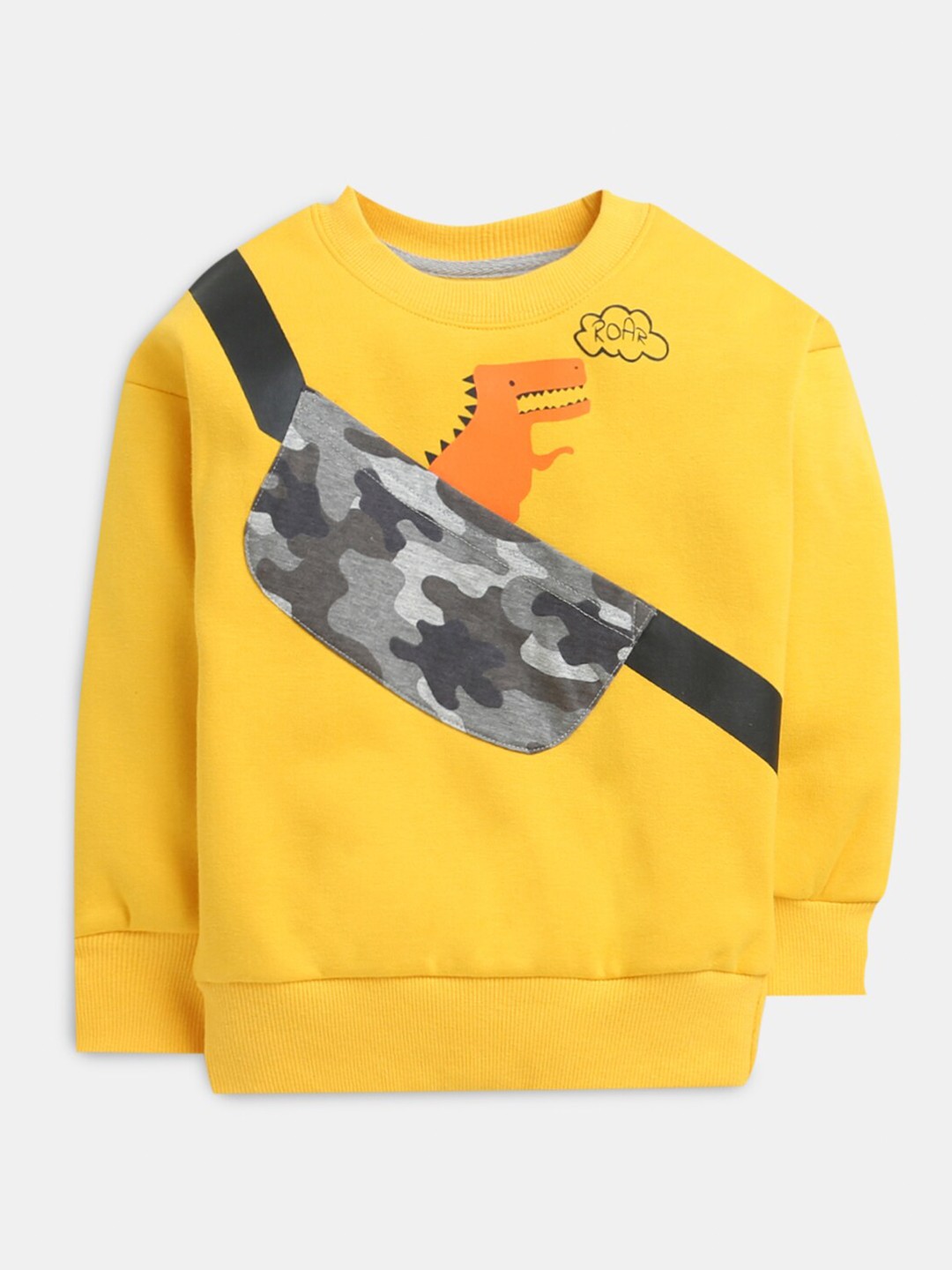 

Hopscotch Boys Yellow Printed Sweatshirt