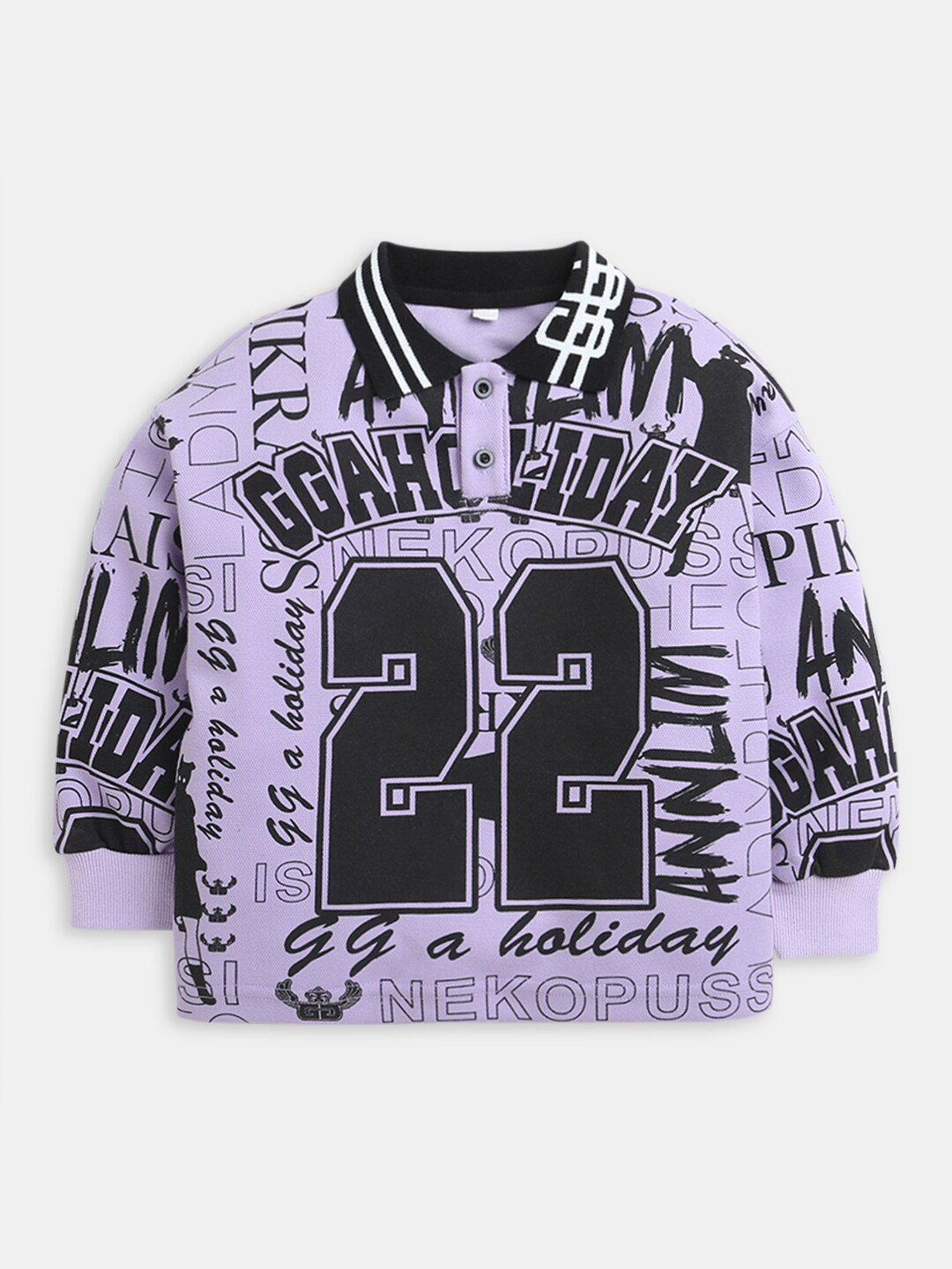 

Hopscotch Boys Purple Printed Sweatshirt