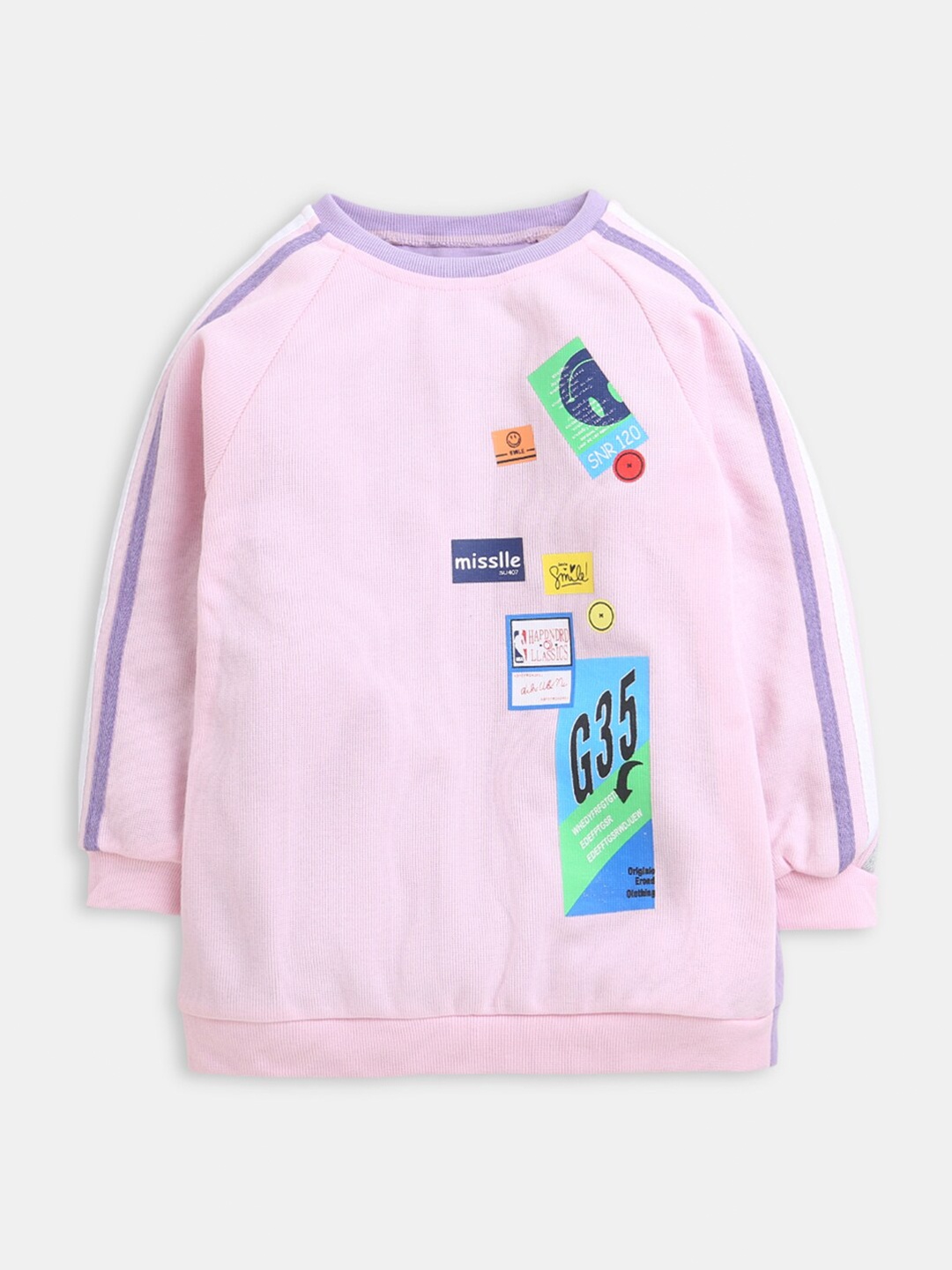 

Hopscotch Girls Pink Printed Sweatshirt