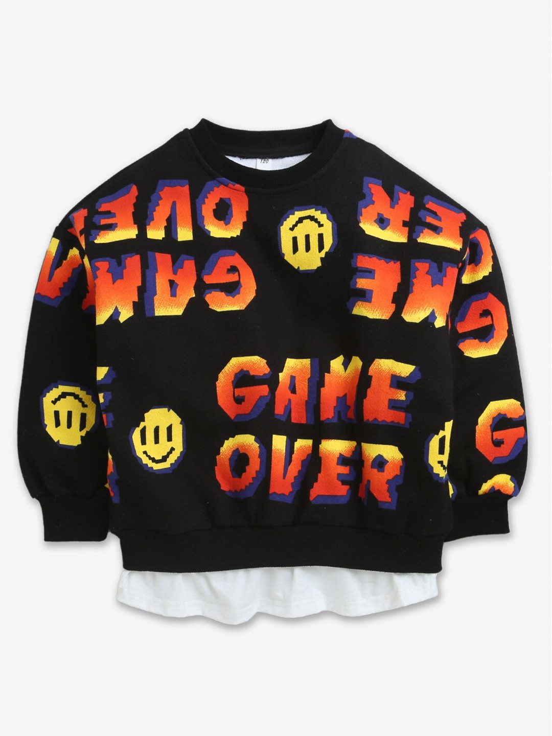 

Hopscotch Boys Black Printed Sweatshirt
