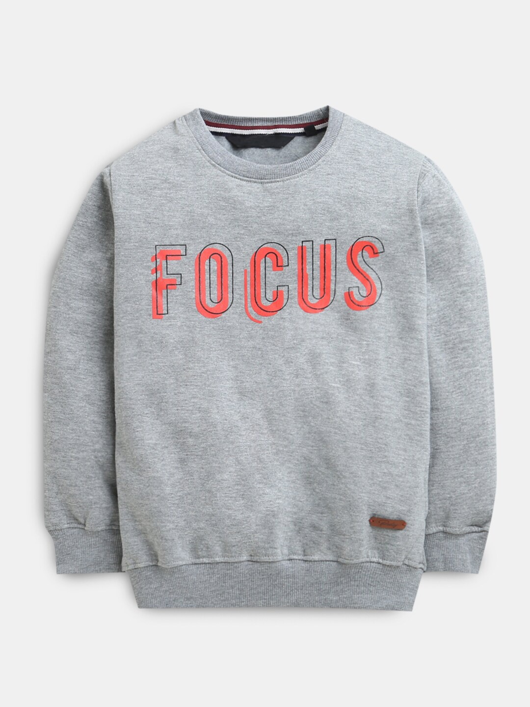 

Hopscotch Boys Grey Text Print Full Sleeves Sweatshirt