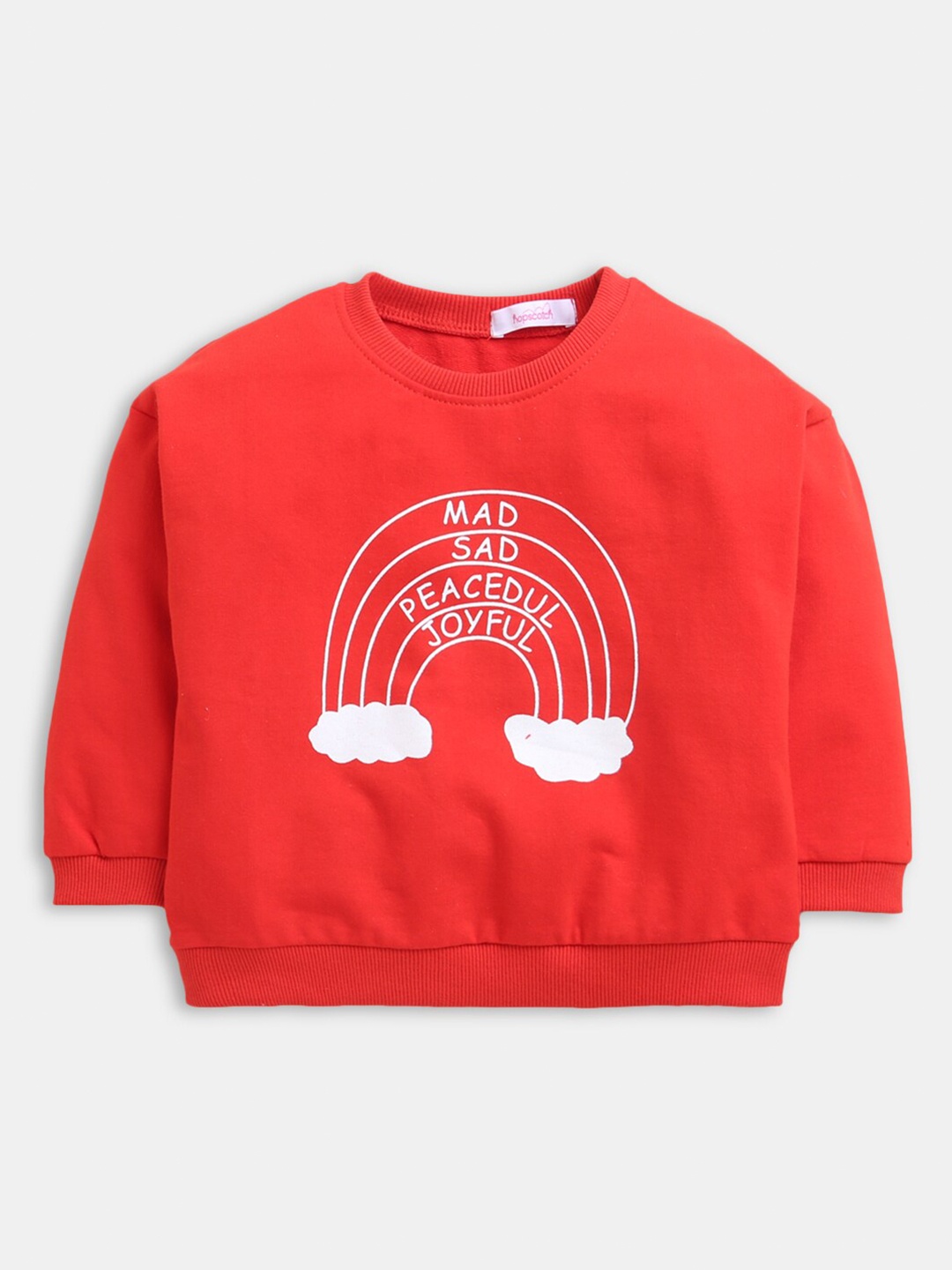 

Hopscotch Girls Red Printed Sweatshirt
