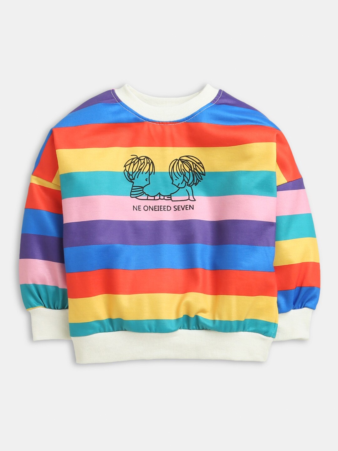 

Hopscotch Girls Multicoloured Coloureblocked Sweatshirt, Multi