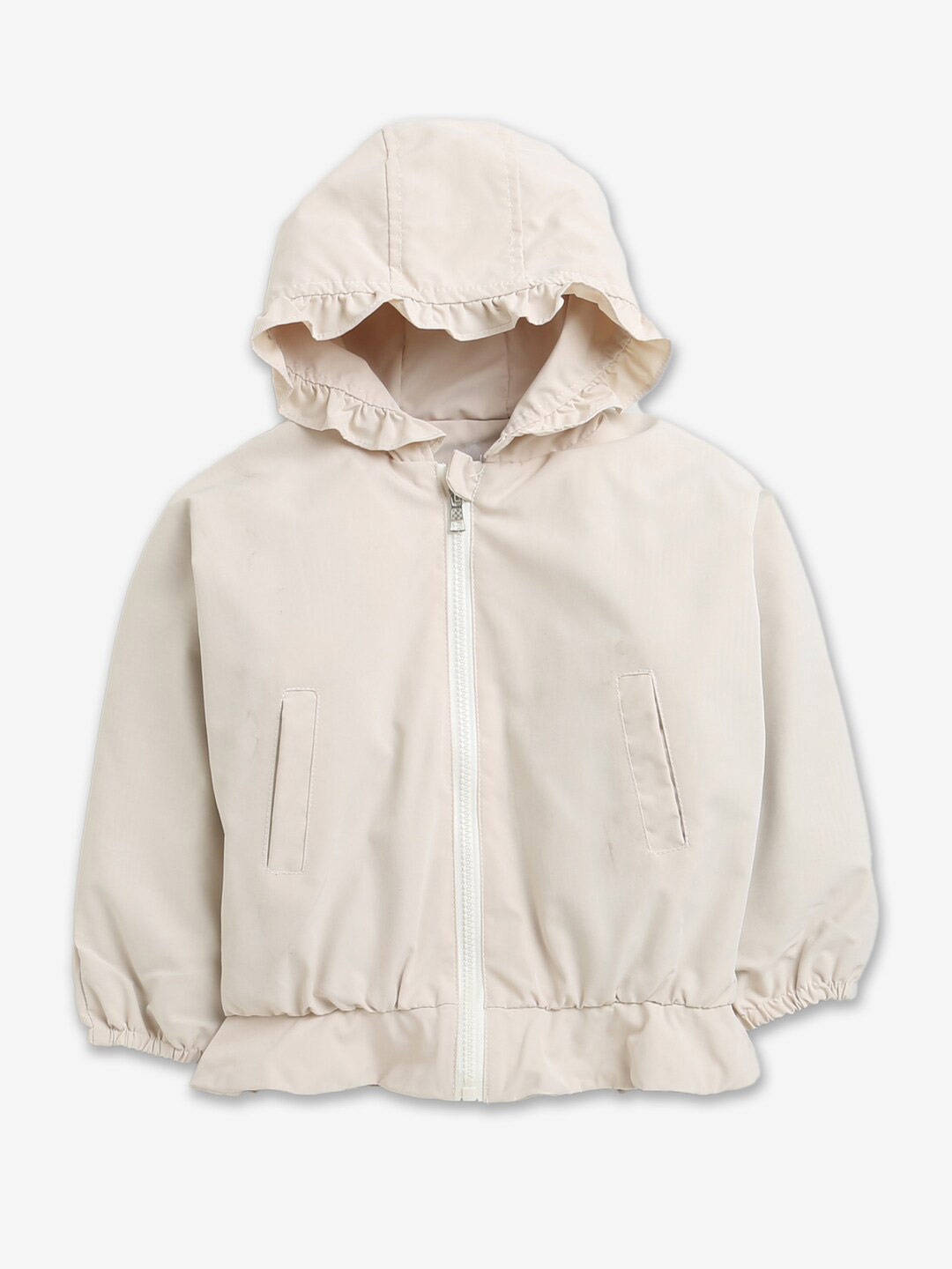 

Hopscotch Girls Beige Printed Hooded Sweatshirt