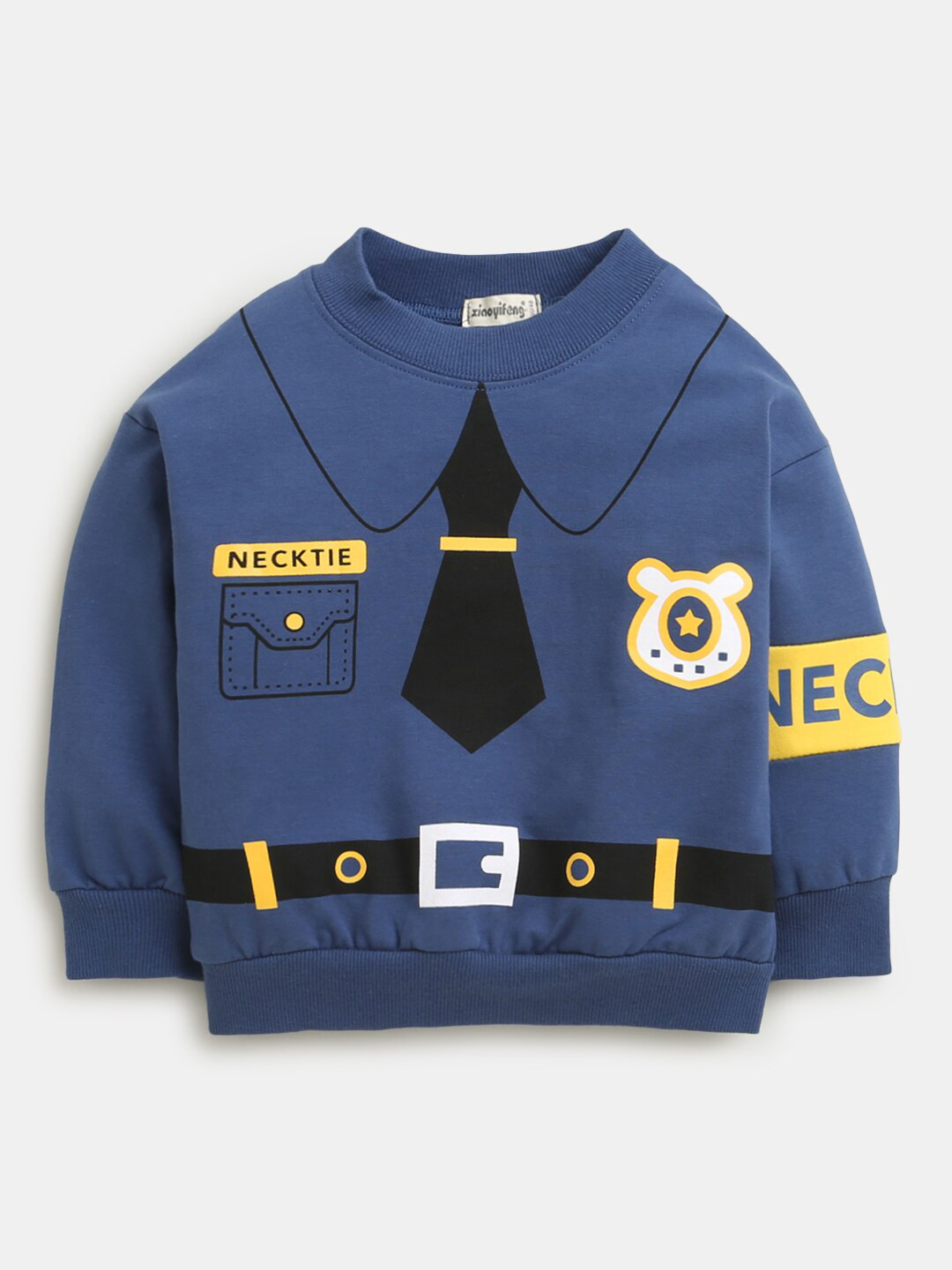 

Hopscotch Boys Navy Blue Printed Sweatshirt
