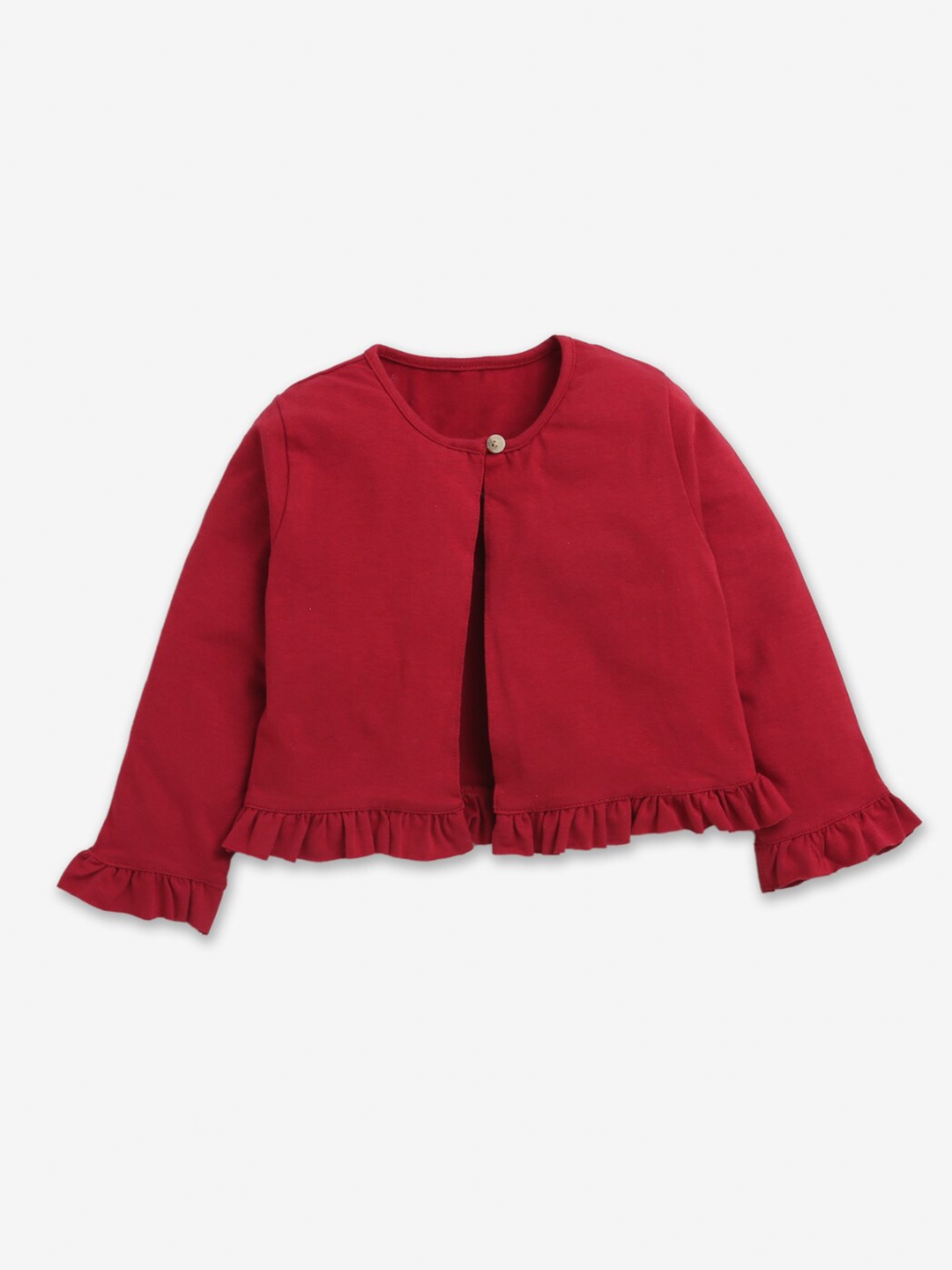 

Hopscotch Girls Maroon Solid Front-Open Sweater