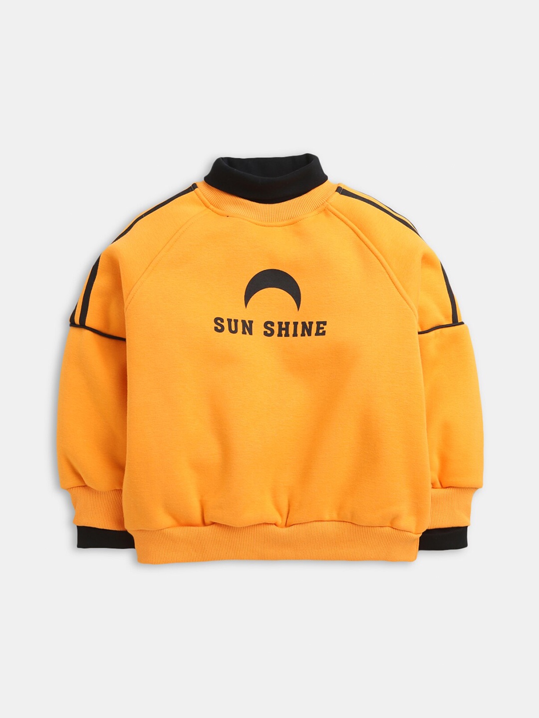 

Hopscotch Boys Yellow Printed Typography Long Sleeves Round Neck Sweatshirt