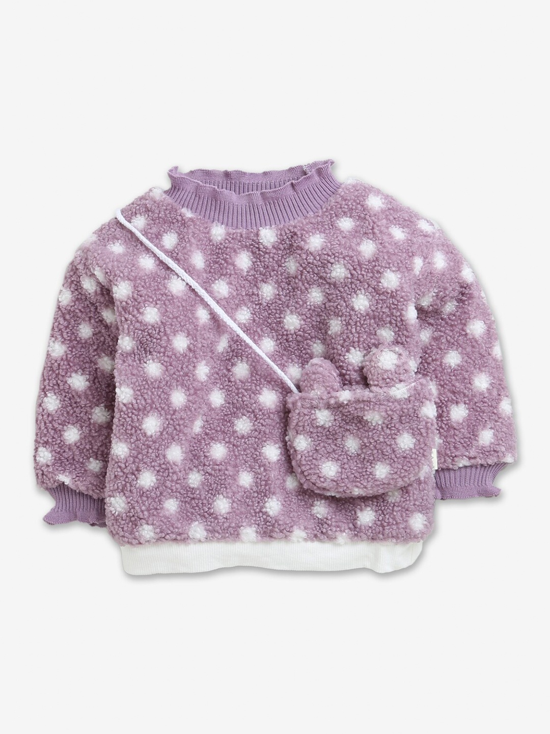 

Hopscotch Girls Purple Printed Sweatshirt