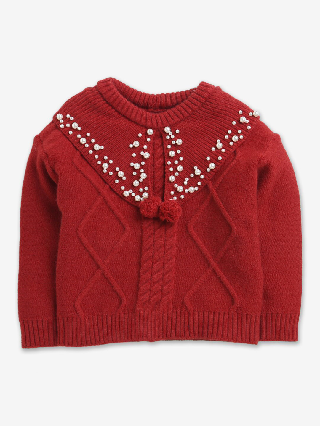 

Hopscotch Girls Red & White Embellished Pullover
