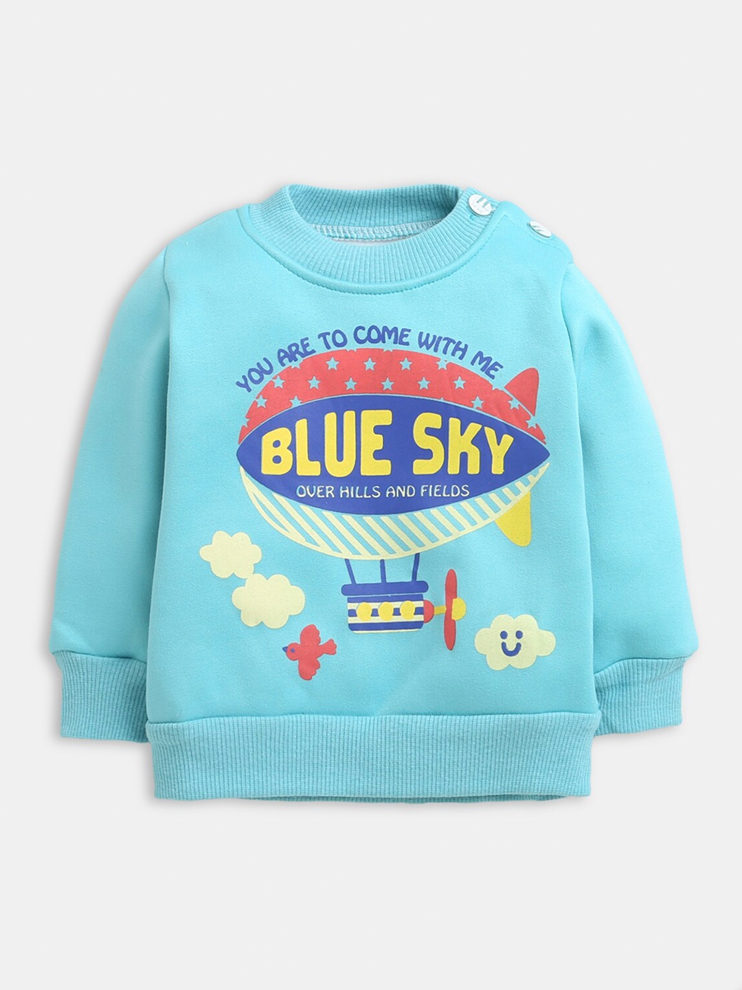 

Hopscotch Boys Blue Printed Sweatshirt