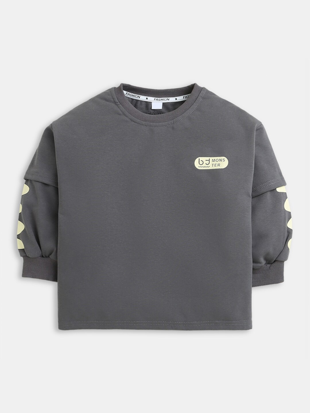 

Hopscotch Boys Grey Printed Sweatshirt
