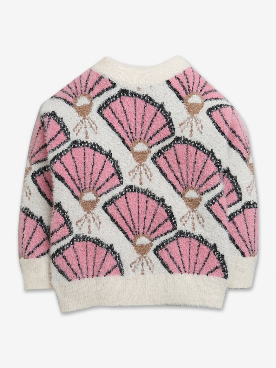 

Hopscotch Girls Pink & White Printed Pullover