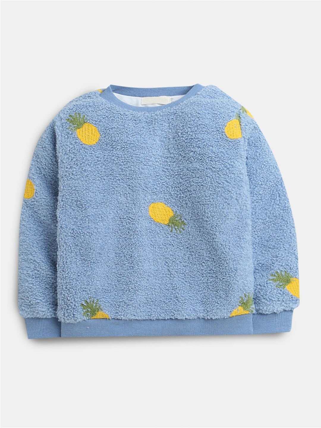 

Hopscotch Girls Blue Printed Sweatshirt