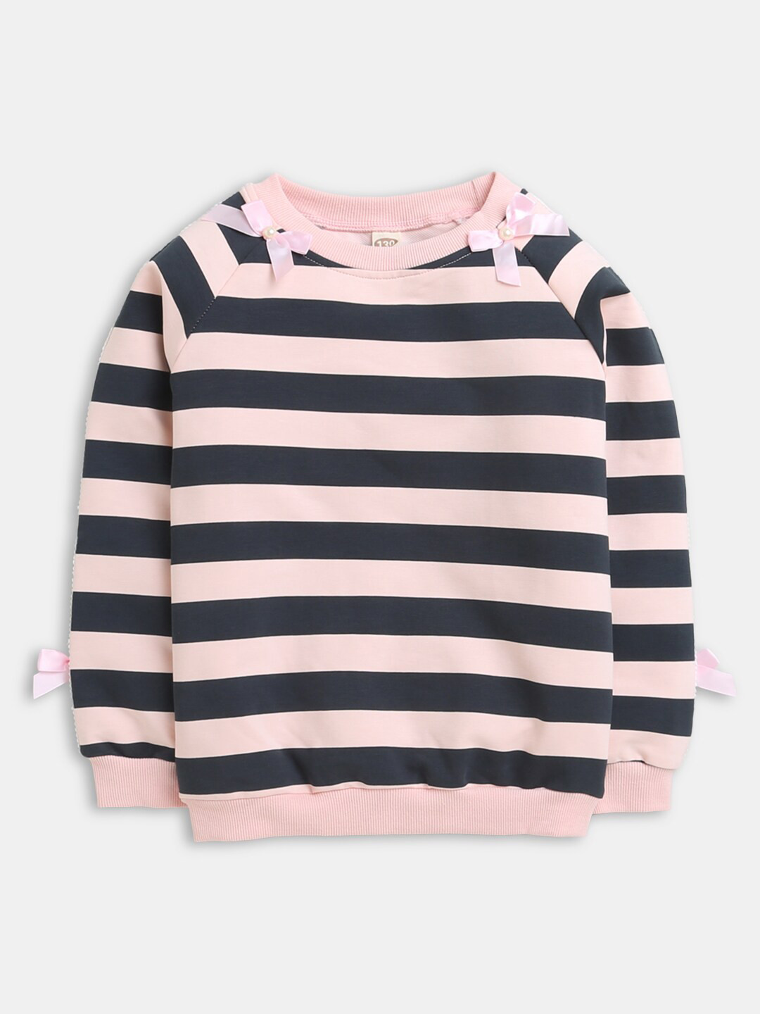 

Hopscotch Girls Pink Striped Sweatshirt