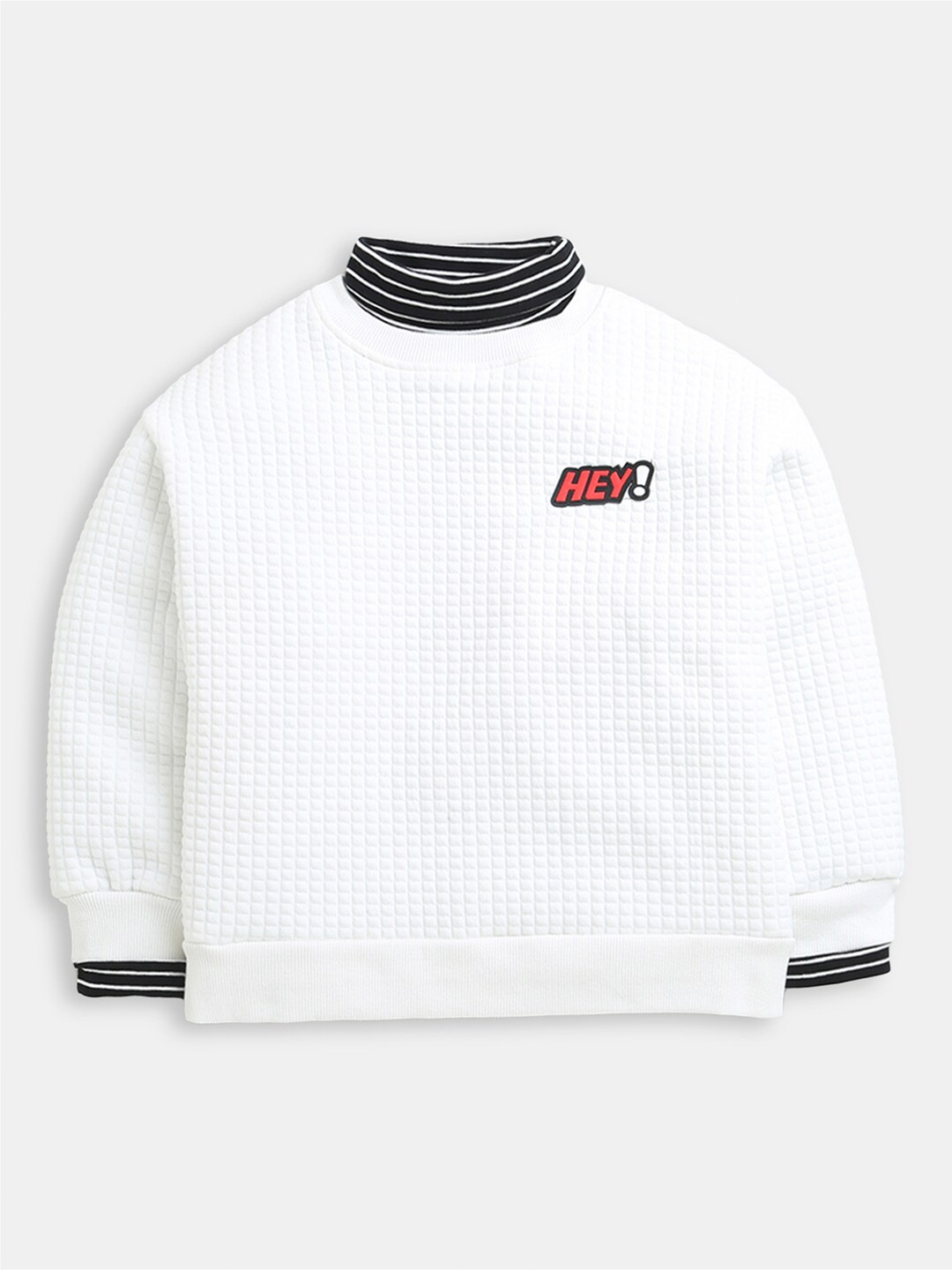 

Hopscotch Boys White Checked Sweatshirt