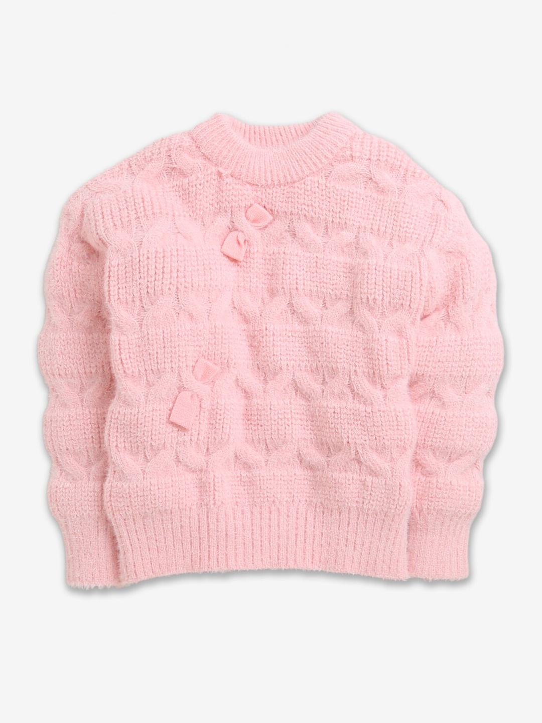 

Hopscotch Girls Pink Cable Knit Pure Cotton Pullover