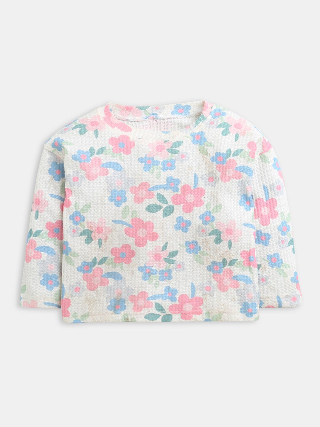 

Hopscotch Girls Pink & Blue Floral Printed Pullover