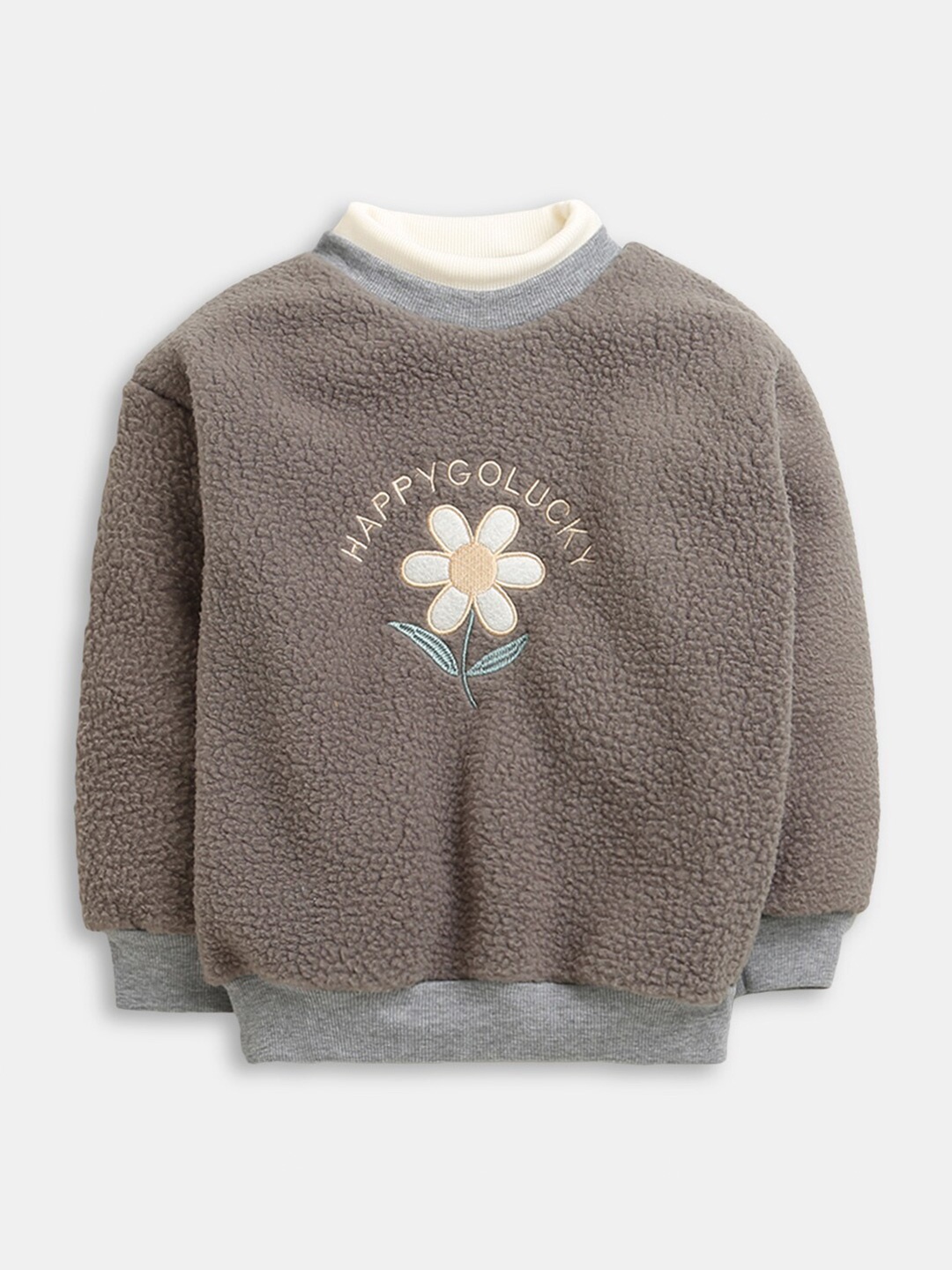 

Hopscotch Girls Grey Embroidered Cotton Sweatshirt
