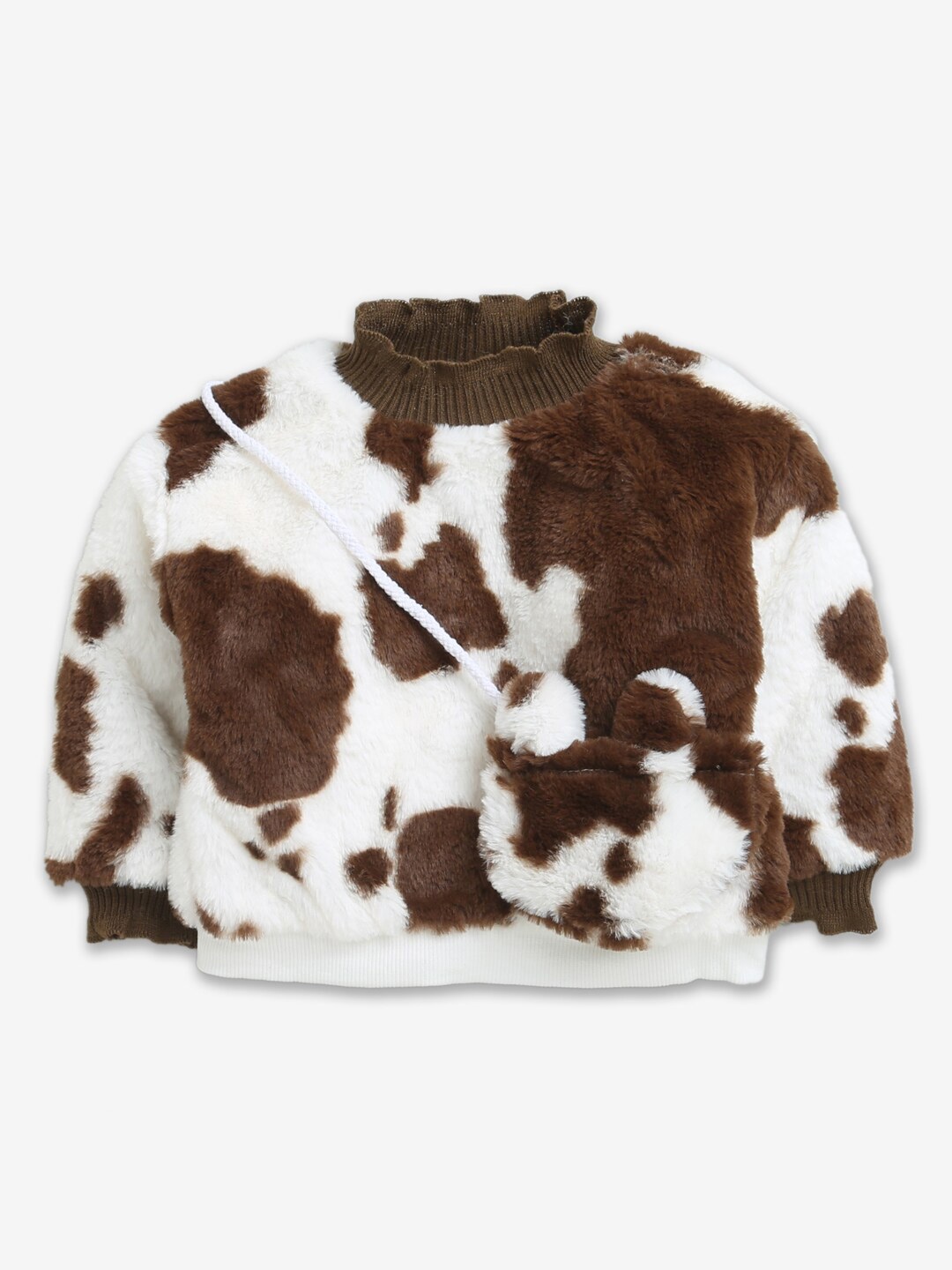 

Hopscotch Girls Brown Printed Sweatshirt