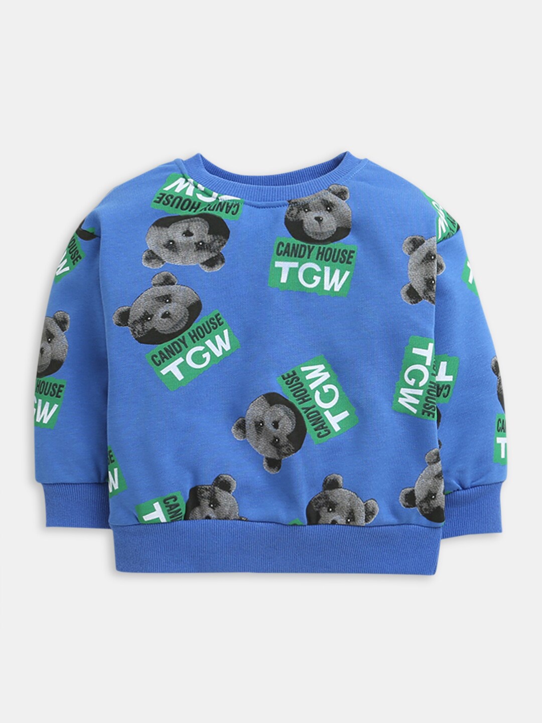 

Hopscotch Boys Blue Printed Sweatshirt