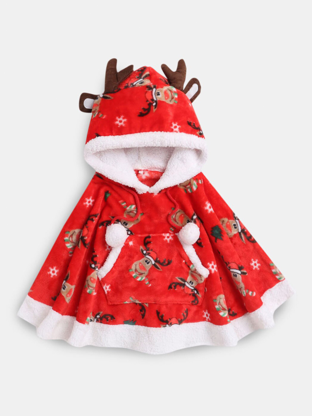 

Hopscotch Girls Red Printed Hooded Sweatshirt