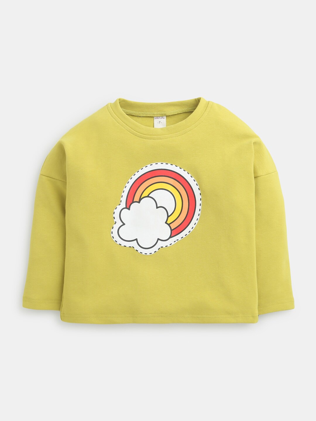 

Hopscotch Girls Yellow Printed Sweatshirt
