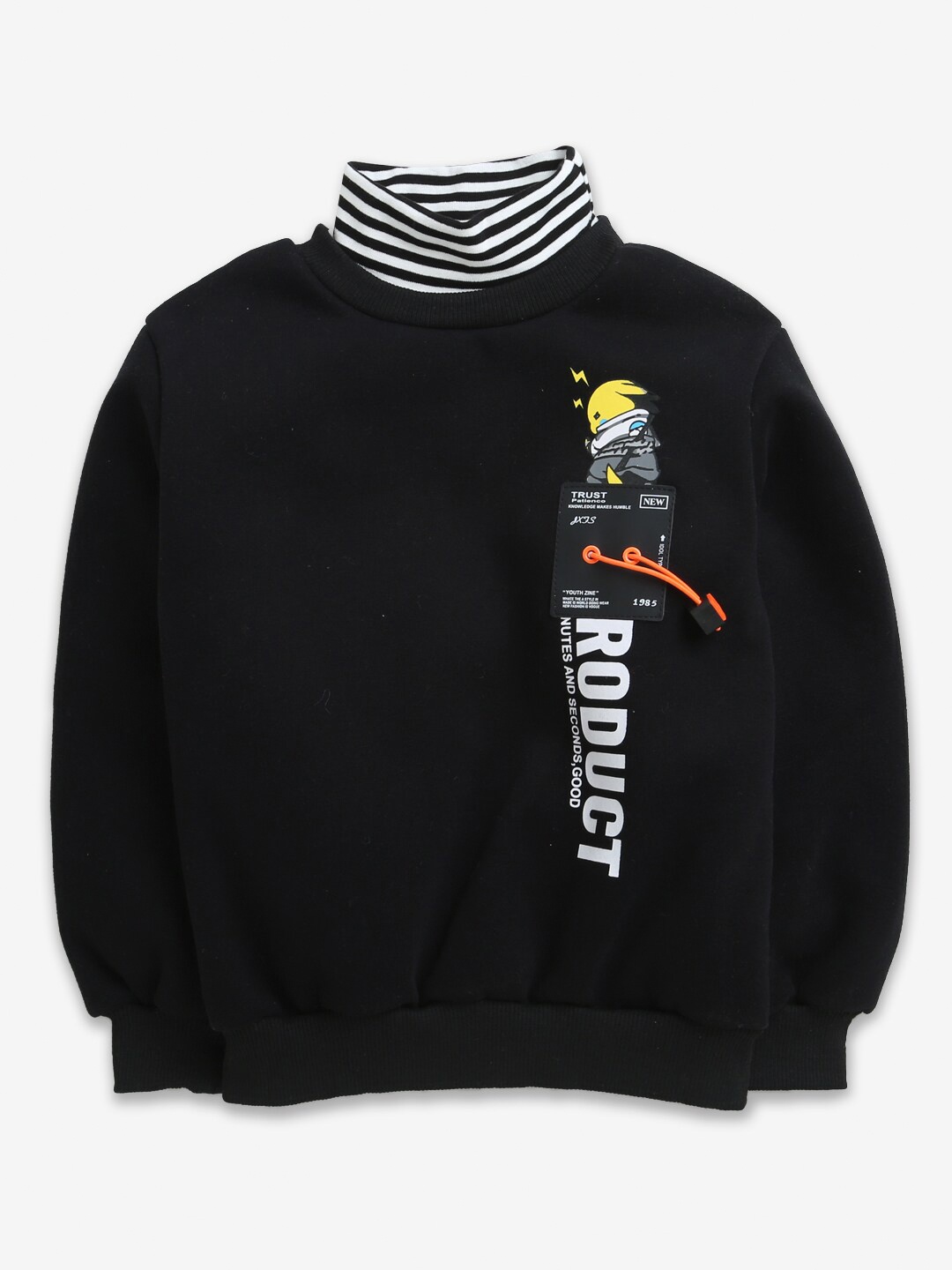 

Hopscotch Boys Black Printed Sweatshirt