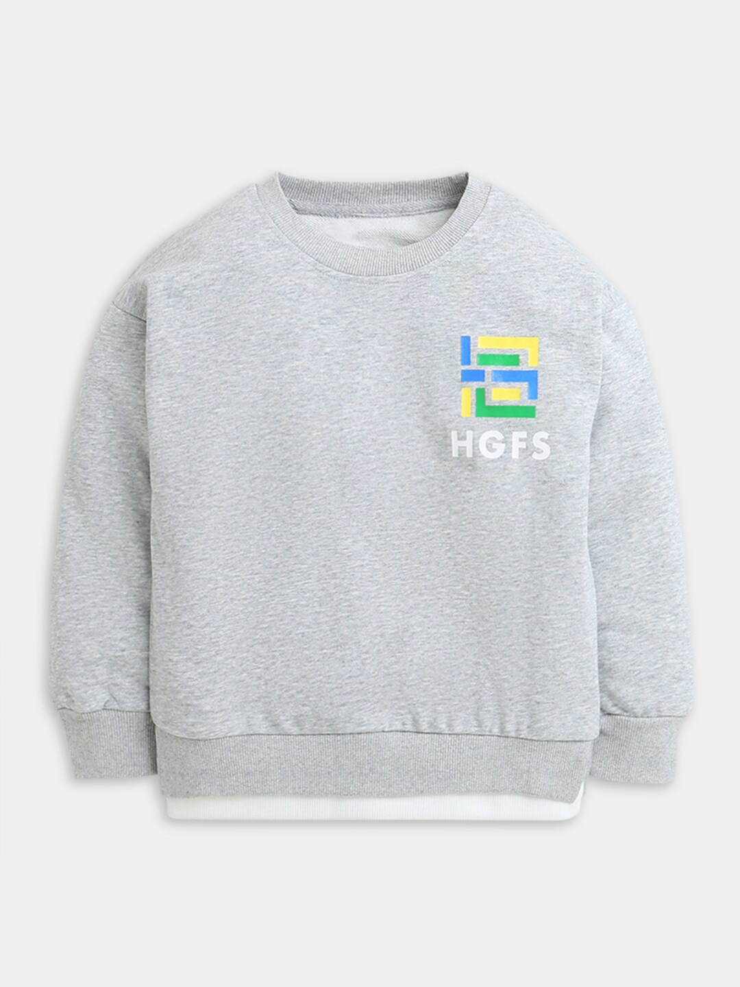 

Hopscotch Boys Grey Full Sleeve Sweatshirt