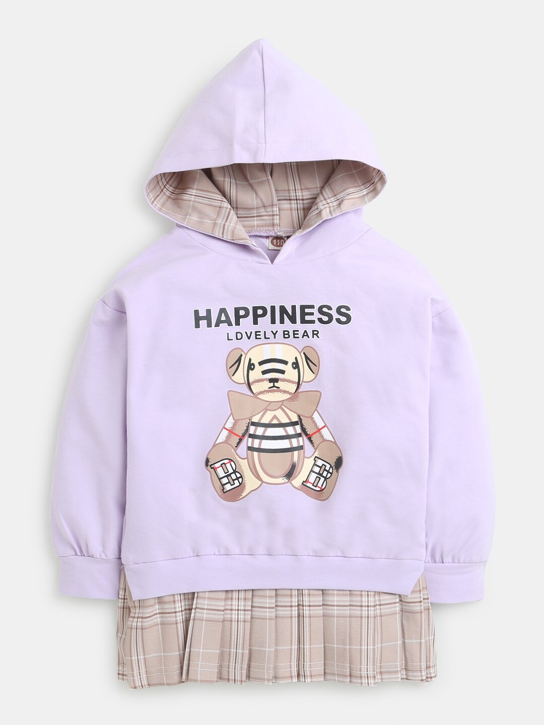 

Hopscotch Girls Purple Printed Hooded Sweatshirt