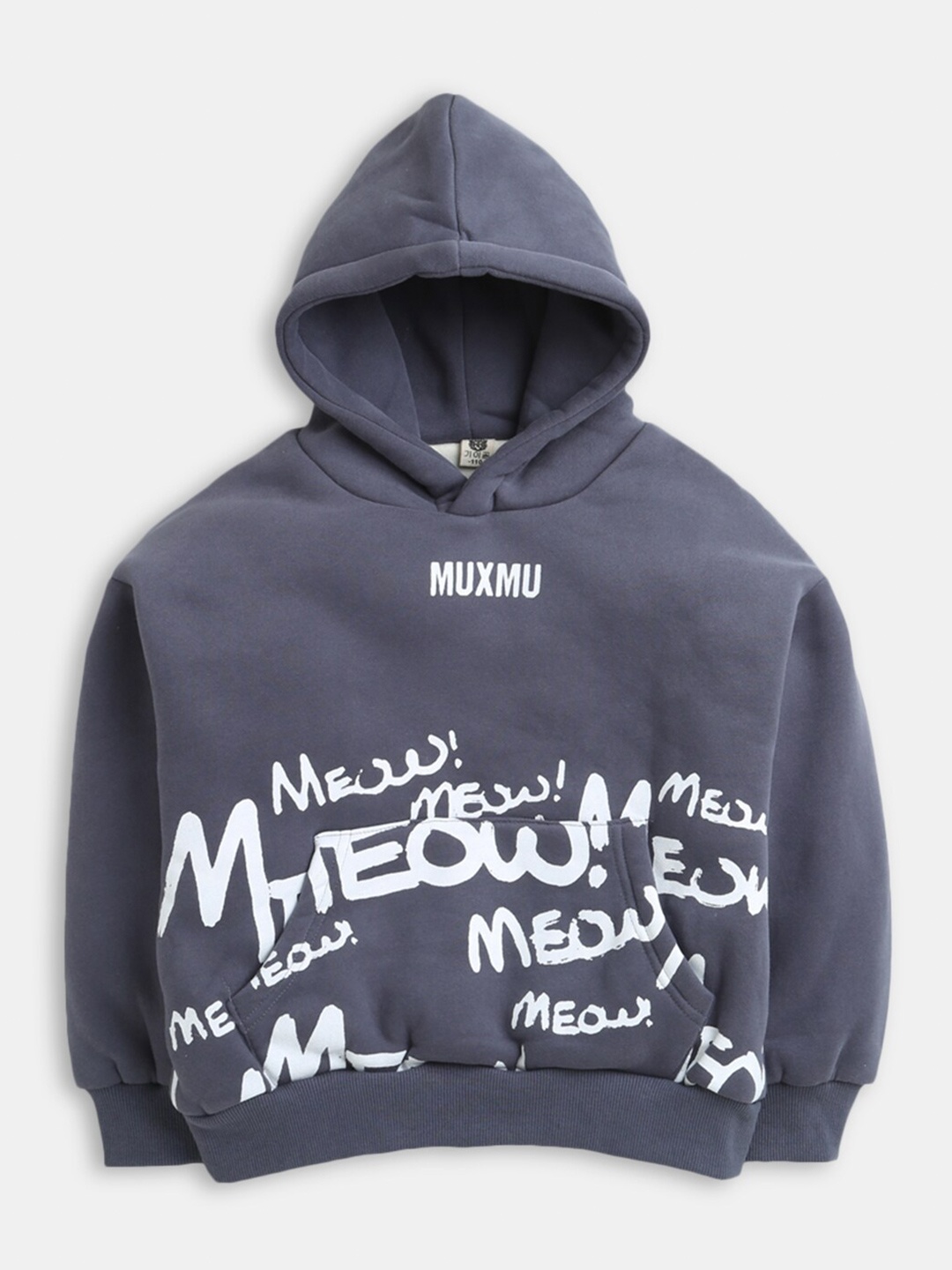 

Hopscotch Boys Grey Printed Hooded Sweatshirt