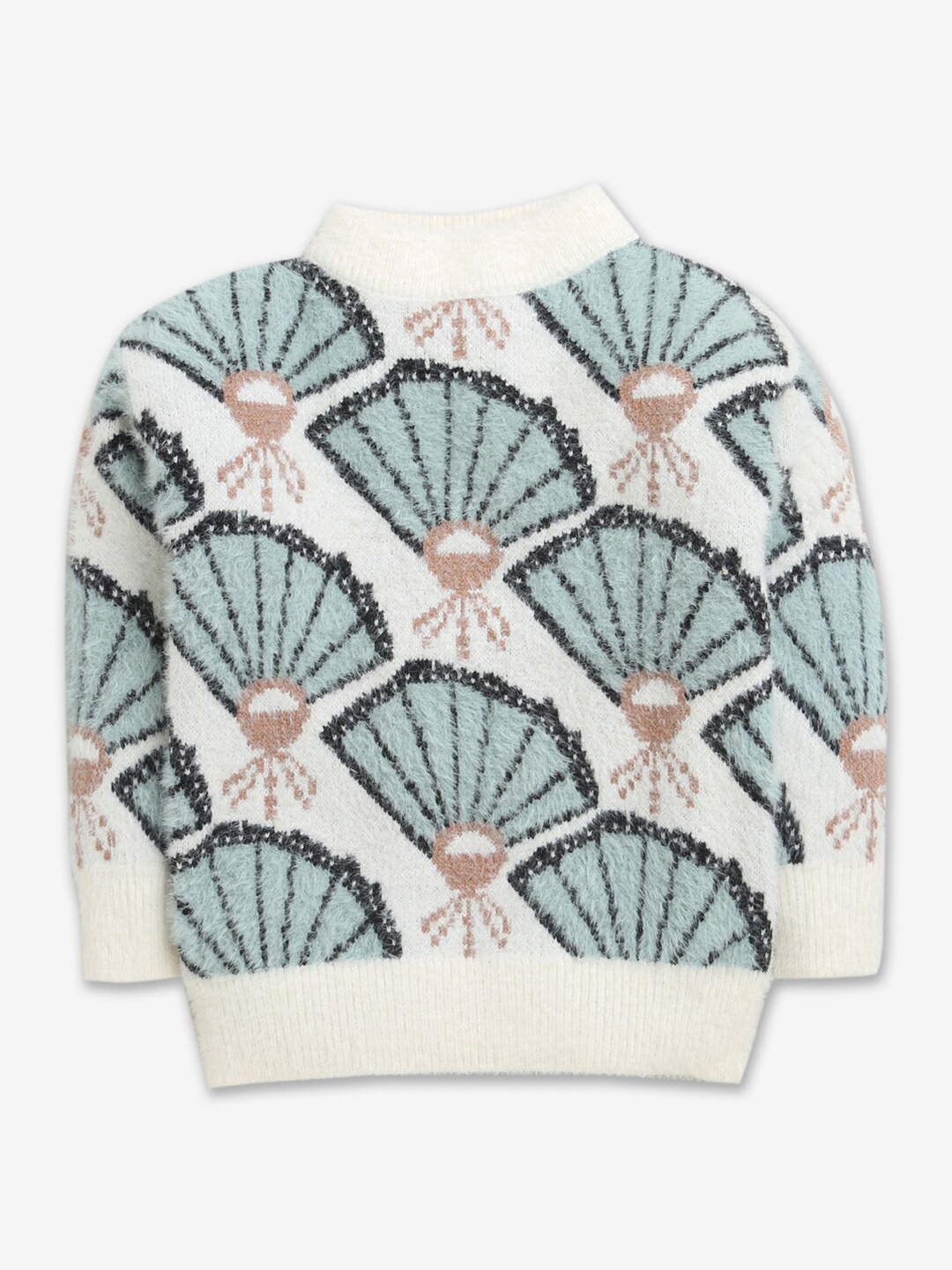 

Hopscotch Girls Blue & White Printed Pullover
