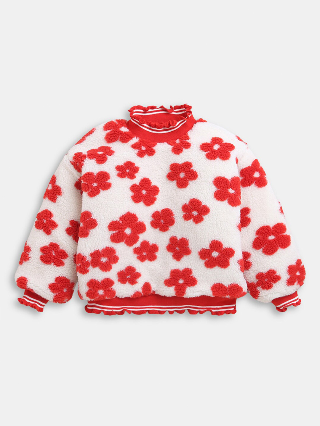 

Hopscotch Girls Red Printed Sweatshirt