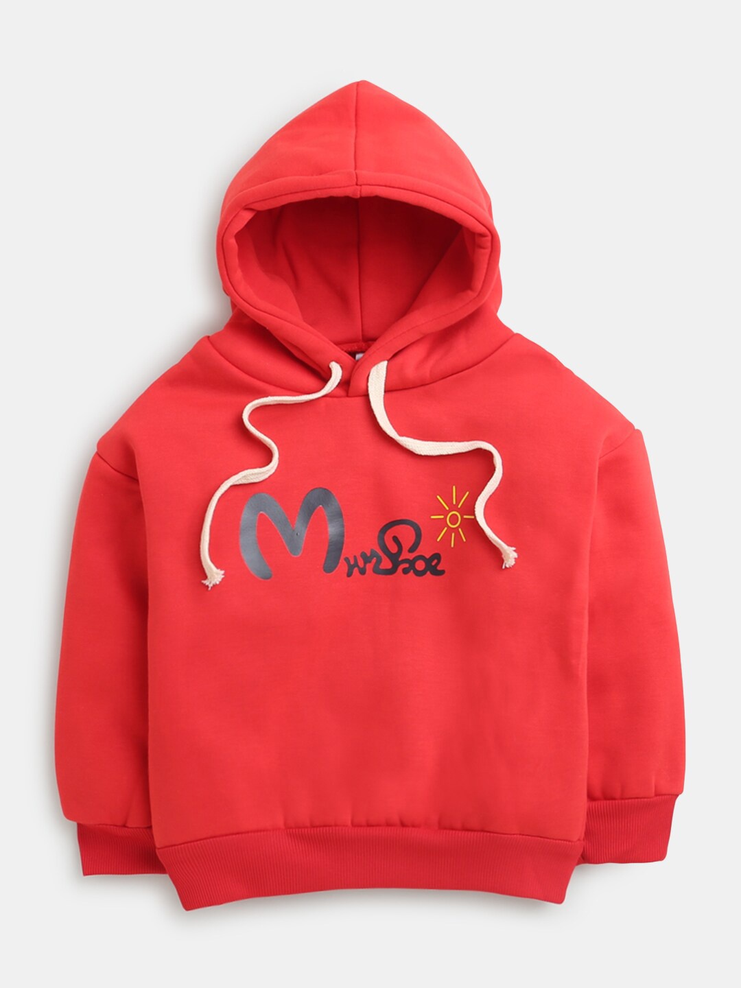 

Hopscotch Girls Red Printed Hooded Sweatshirt