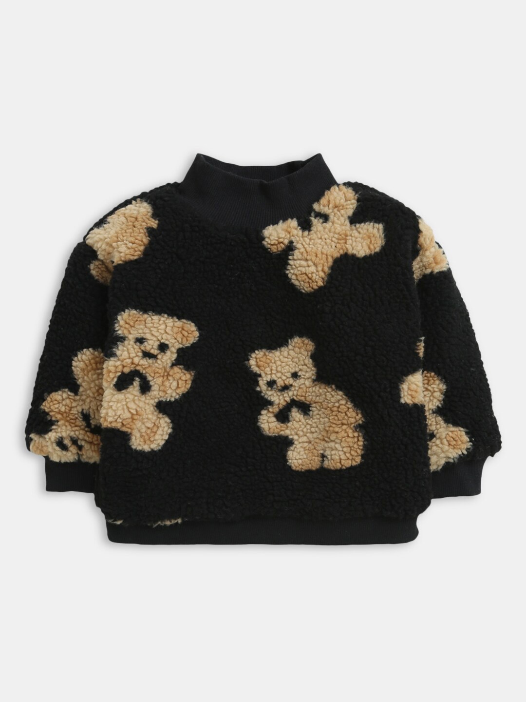 

Hopscotch Boys Black Printed Full-Sleeves Sweatshirt