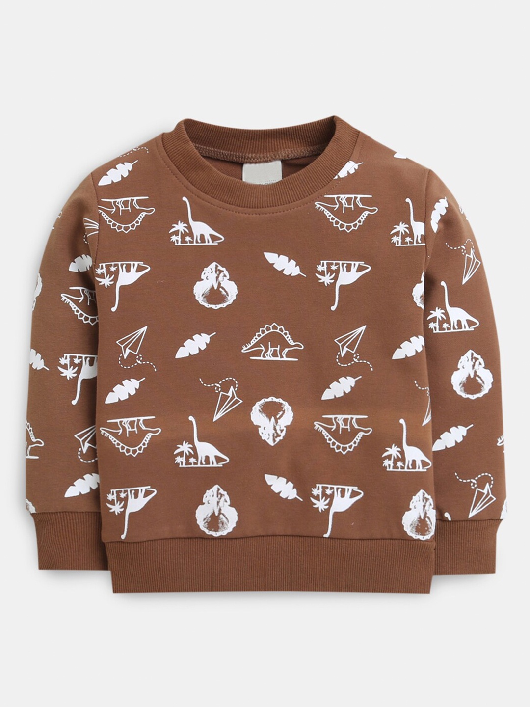 

Hopscotch Boys Brown Printed Sweatshirt