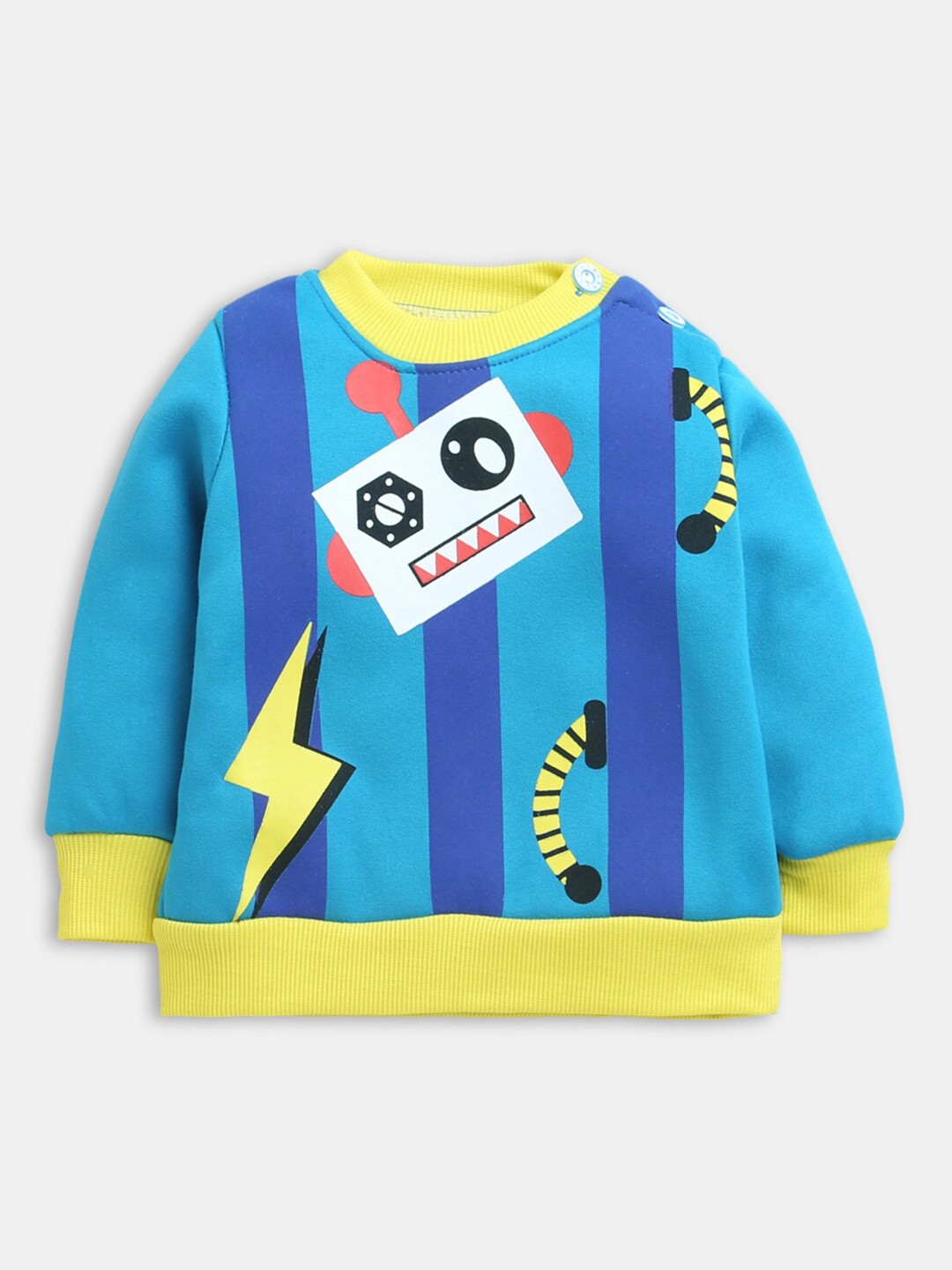 

Hopscotch Boys Blue Printed Polyester Long Sleeves Sweatshirt