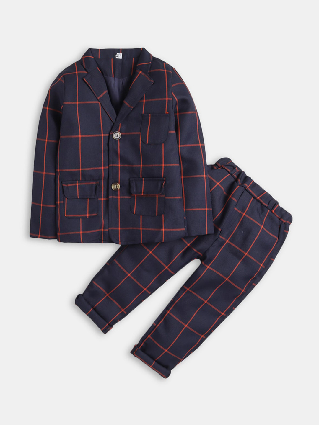 

Hopscotch Boys Checked 3-Piece Suit, Navy blue