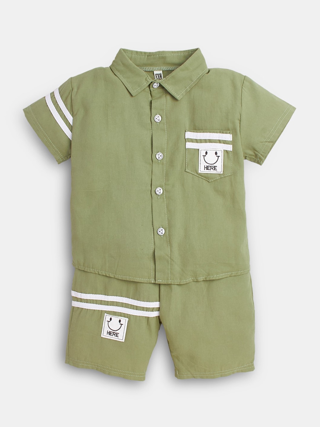 

Hopscotch Boys Green & White Shirt with Shorts