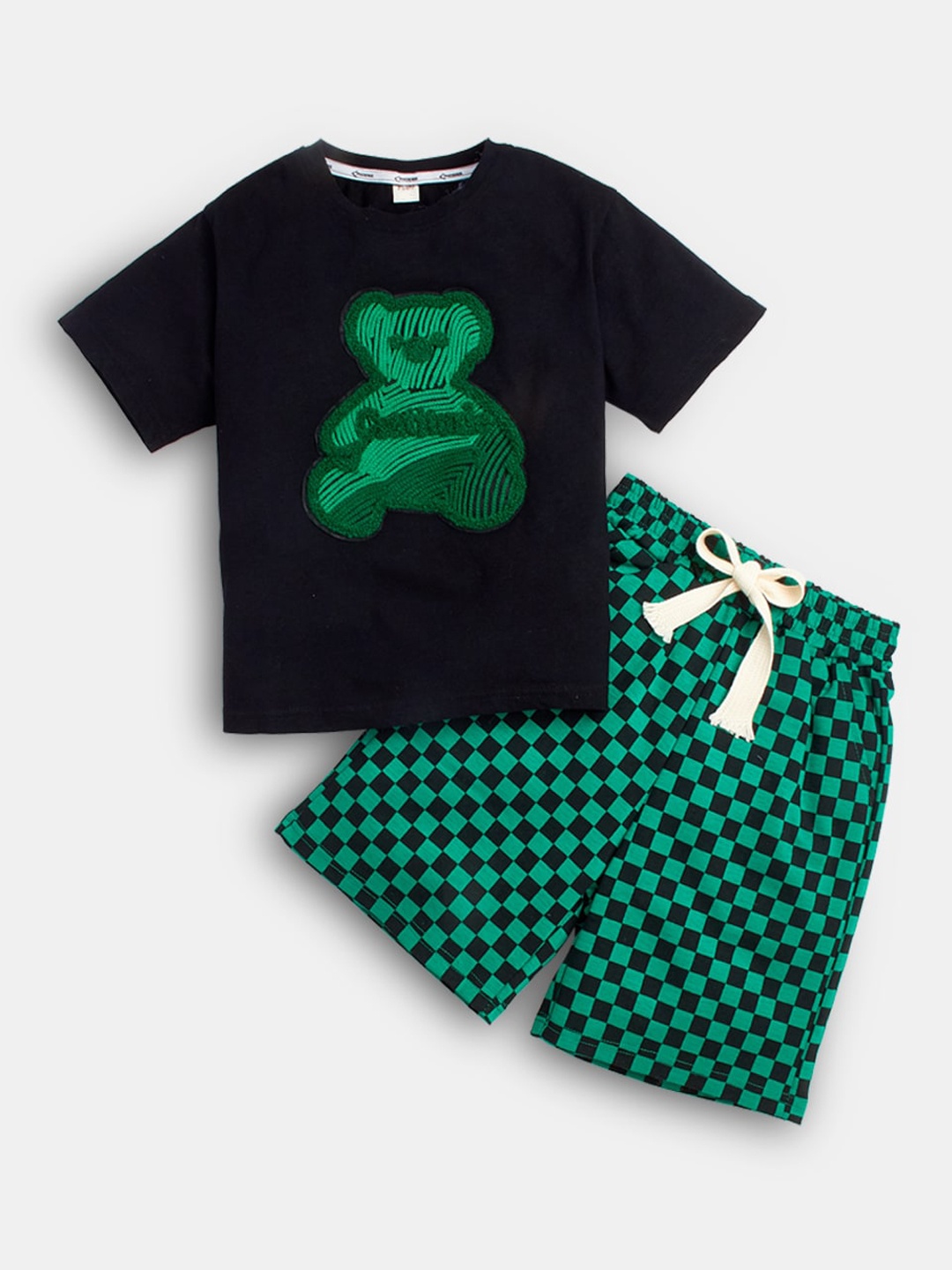 

Hopscotch Boys Black Animal Print Tee and Shorts Set