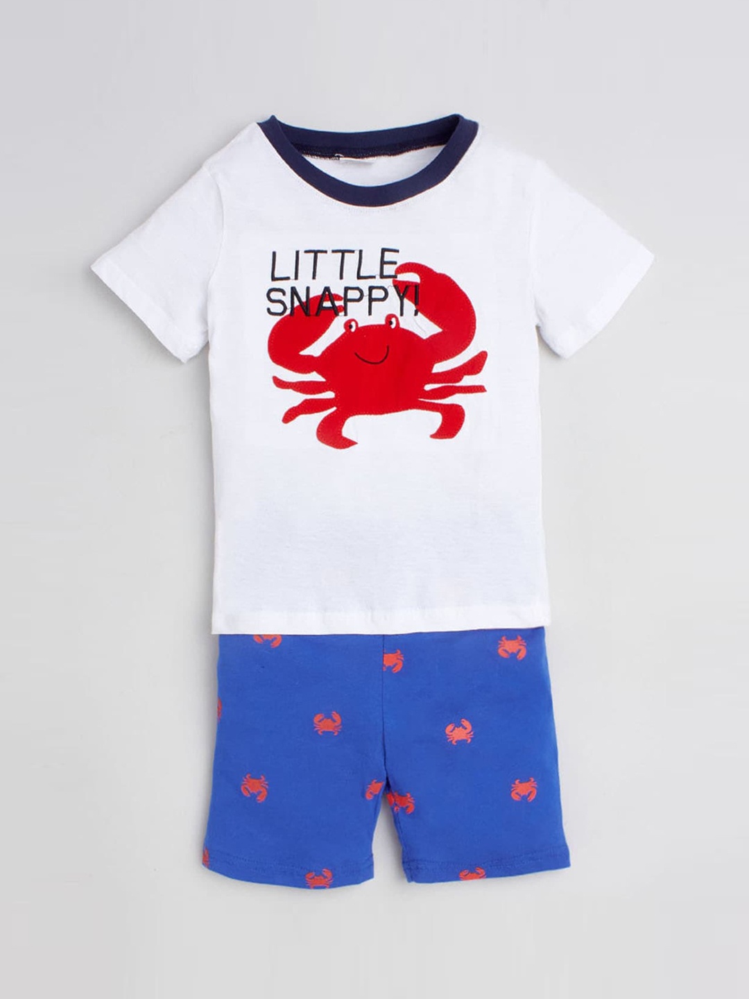

Hopscotch Boys White Printed Clothing Set
