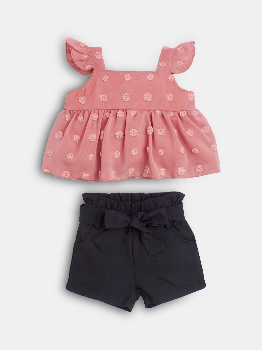 

Hopscotch Girls Pink & Black Top with Shorts Set
