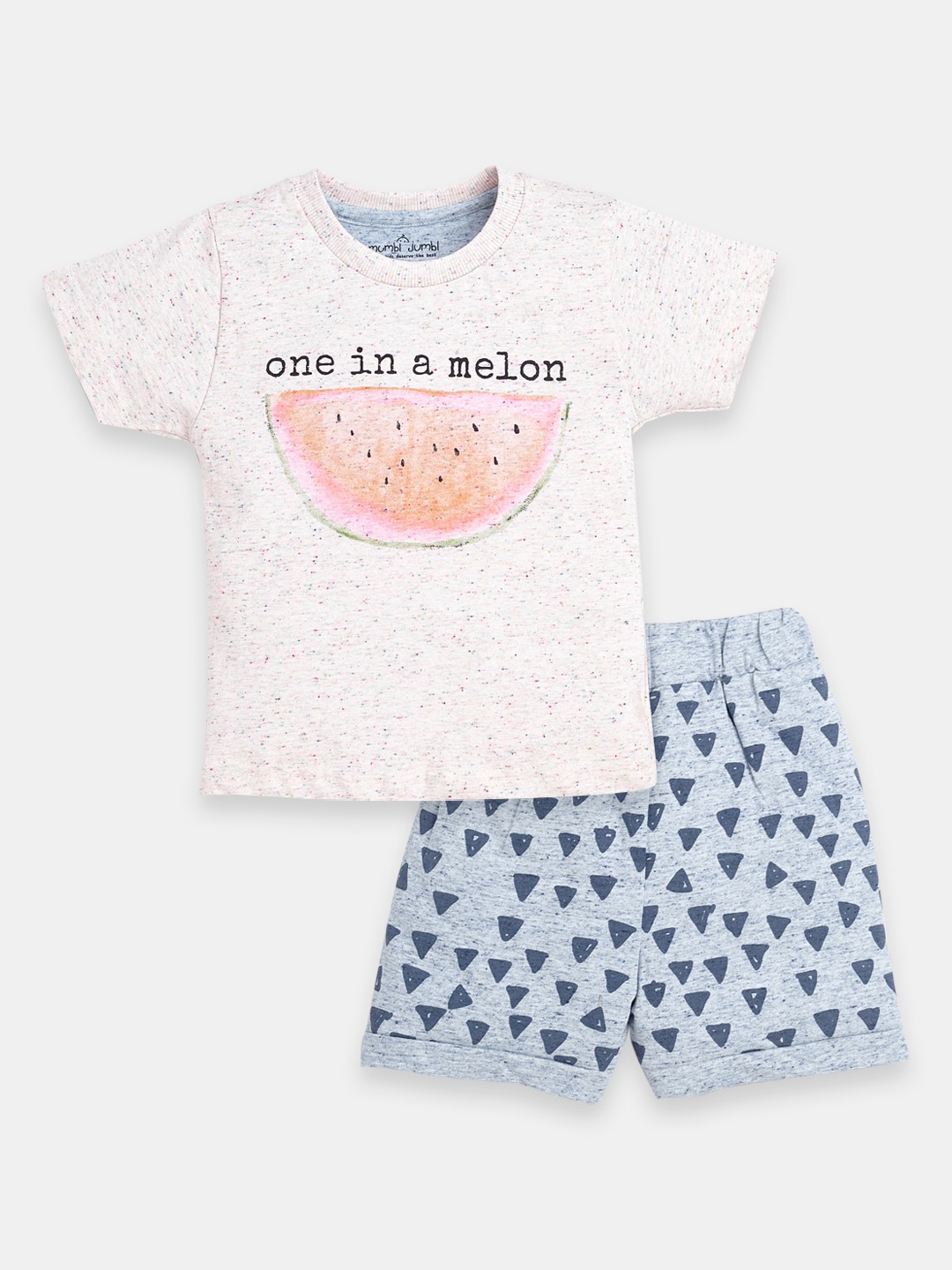 

Hopscotch Boys Blue Text Print T-Shirt And Short Set
