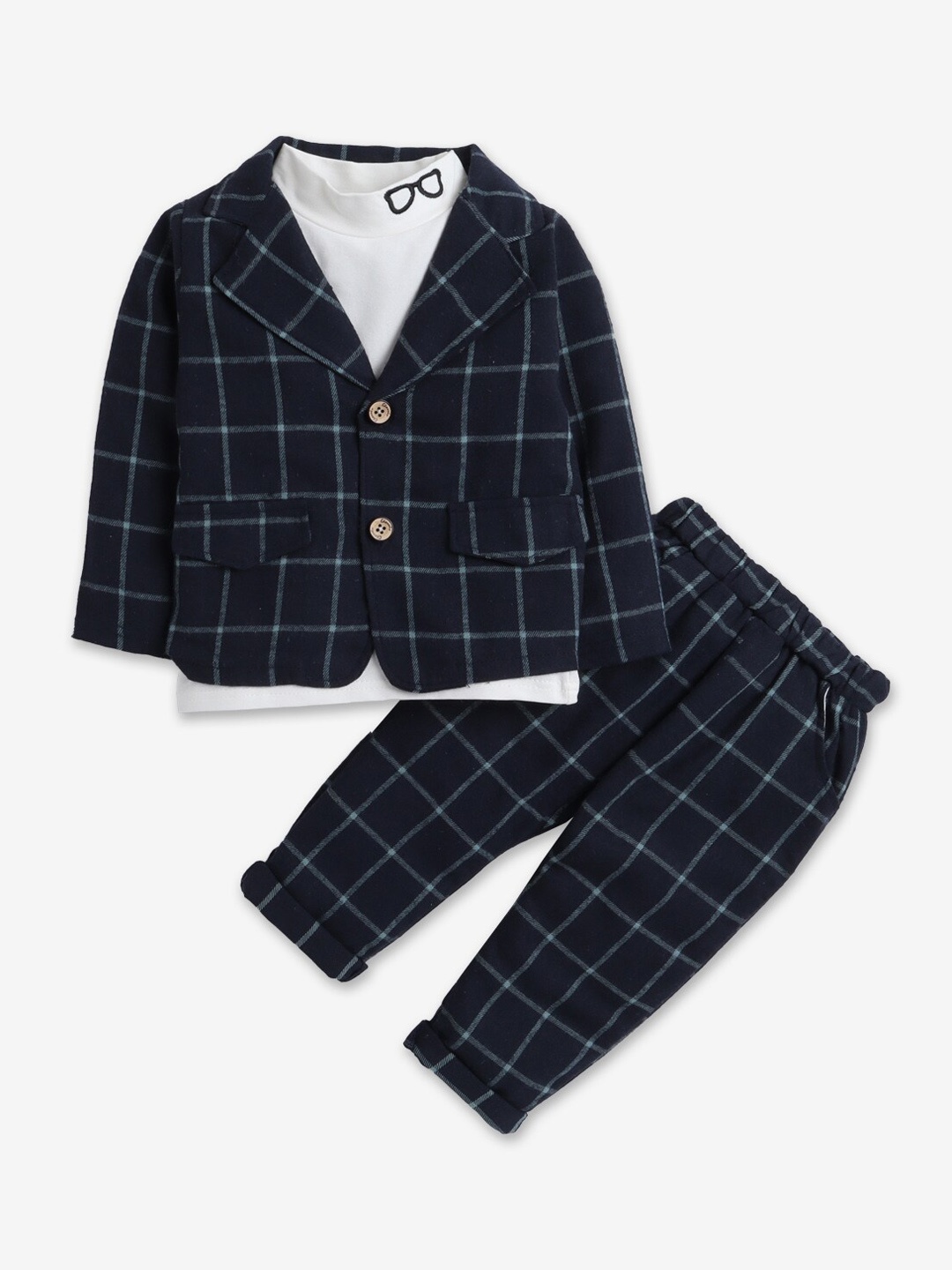 

Hopscotch Boys Blue & White T-shirt with Trousers & With Coat