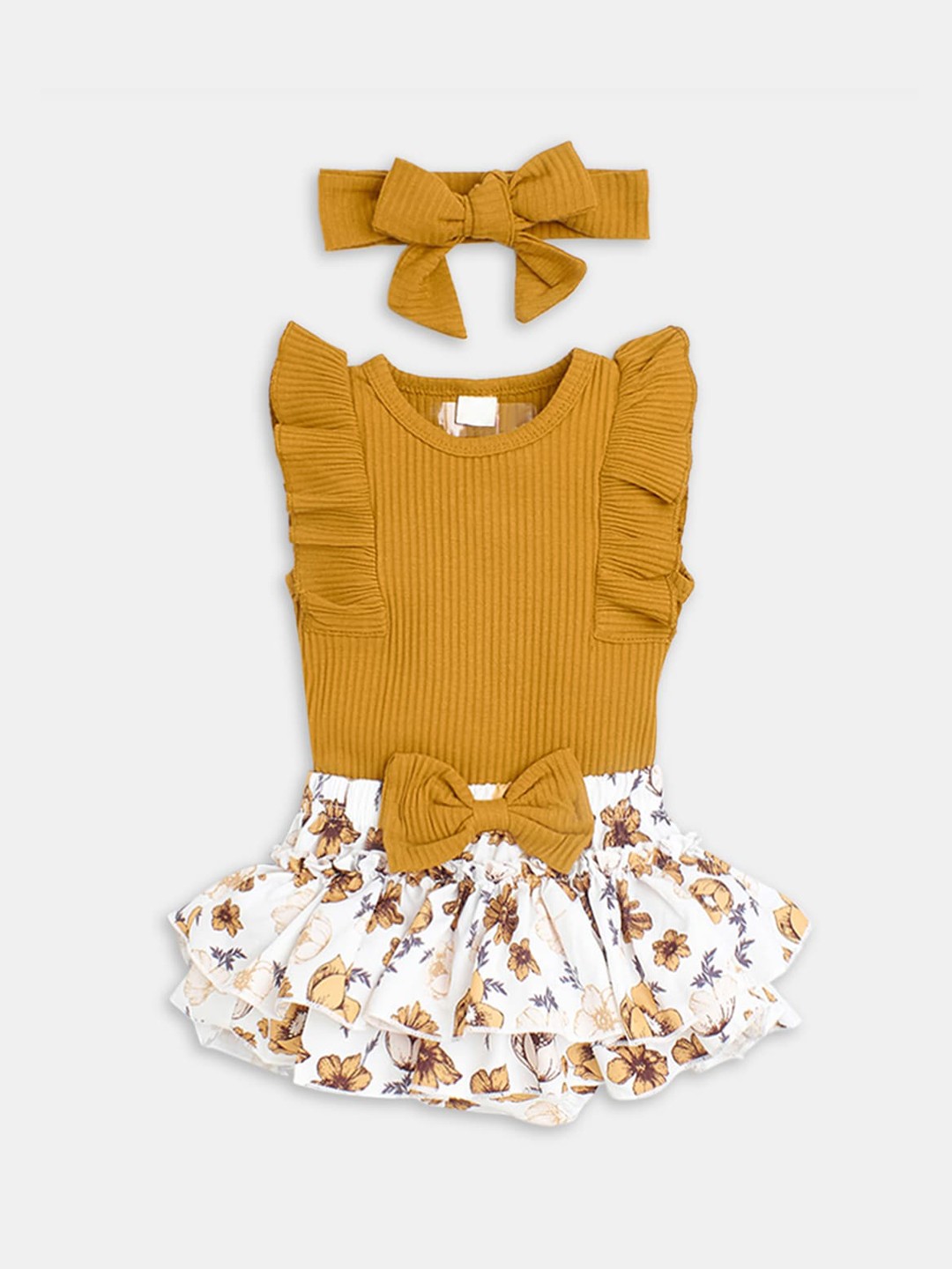 

Hopscotch Girls Brown & White Top with Shorts